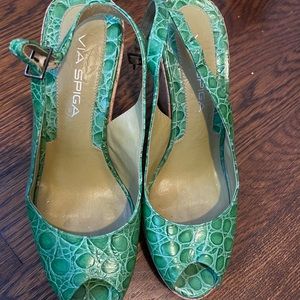 Green Via Spiga wedges